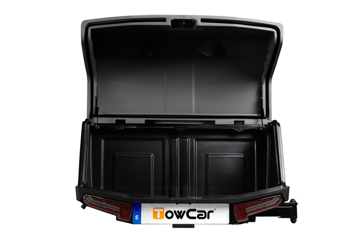 Towbox V3 Camper noir - coffre à bagages monté sur boule d&#39;attelage