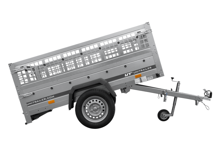Remorque à un essieu 200x125 UNITRAILER GARDEN 201 KIPP avec côtés en filet