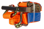 Ensemble de quatre courroies de transport UNITRAILER 5 m/50 mm/5 t orange avec tendeur