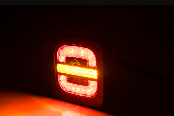 Feu arrière LED HORPOL ROCA LZD 2803, 3 fonctions, universel avec support