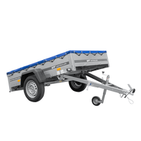 Remorque porte-voitures 200x125 UNITRAILER GARDEN 201 KIPP avec châssis H-0 et bâche bleue