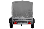 Remorque à un essieu 150x106 UNITRAILER GARDEN 150 KIPP avec châssis H-800 et bâche grise
