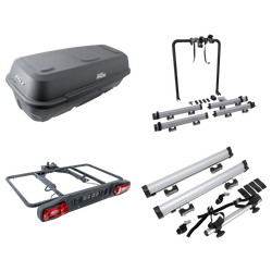 Plateforme avec coffre de remorquage + adaptateur pour le transport de 3 vélos Inter Pack Re-Cargo