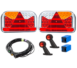 Kit d'éclairage : feux arrière LED FRISTOM FT-170 + feux de position latéraux LED FRISTOM FT-009 + faisceau MANTES 5,3 m 13 broches