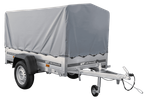 Remorque porte-voitures 200x106 UNITRAILER GARDEN 200 KIPP avec châssis H-800 et bâche grise