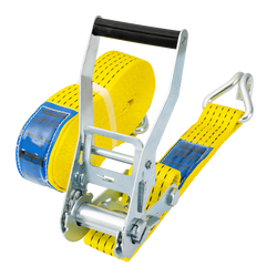Courroie de transport jaune UNITRAIER 8 m/50 mm/5 t avec tendeur