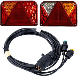 Feux arrière LED DOBPLAST DPT35 + faisceau MANTES 4 m 7 broches