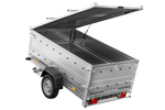 Remorque à un essieu 230x125 UNITRAILER GARDEN 230 KIPP avec côtés BIS et bâche en aluminium