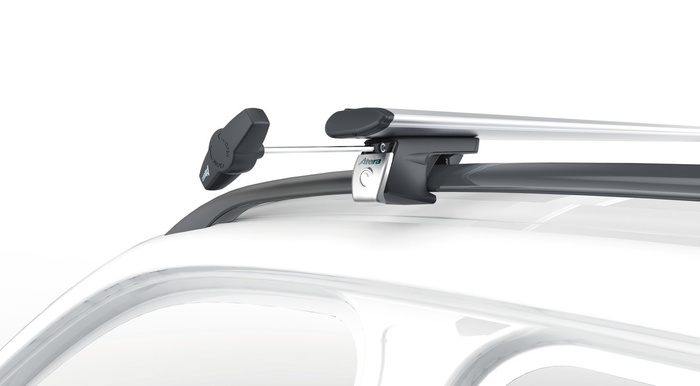 Barres de toit en aluminium noir (137 cm) Atera Signo RT 048237 pour rails