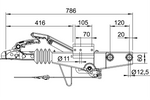 Dispositif de dépassement AL-KO 60S/2 avec attelage AK161 pour remorque de 750kg à timon carré