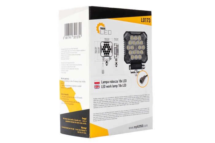 Phare de travail LED TruckLED L0173 18xLED 2800lm connecteur DT