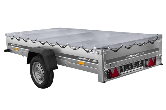 REMORQUE DE JARDIN 264 KIPP AVEC ROUE JOINTE, CHÂSSIS H-0 ET BÂCHE GRISE