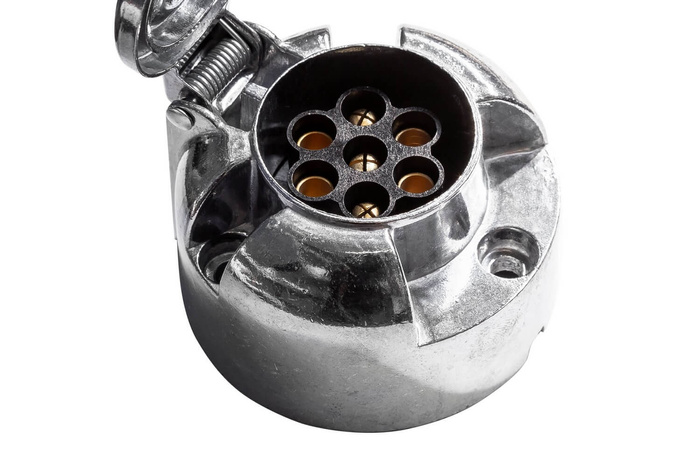 Prise UNITRAILER 7 broches pour attelage de remorque, en métal