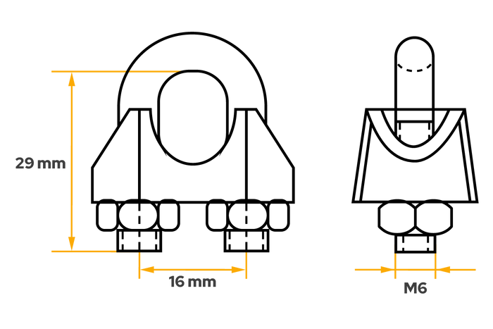 Serre-câble à étrier DROMET ZL.8 pour câbles de 8 mm