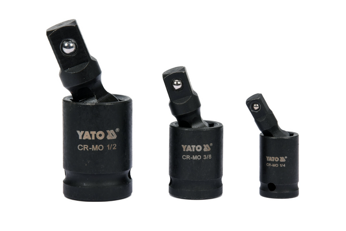 Kit rallonges, douilles à choc YATO YT-10643,  1/4", 3/8", 1/2", 3 pièces.