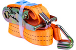 Ensemble de quatre courroies de transport UNITRAILER orange 4 m/25 mm/1 t avec tendeur
