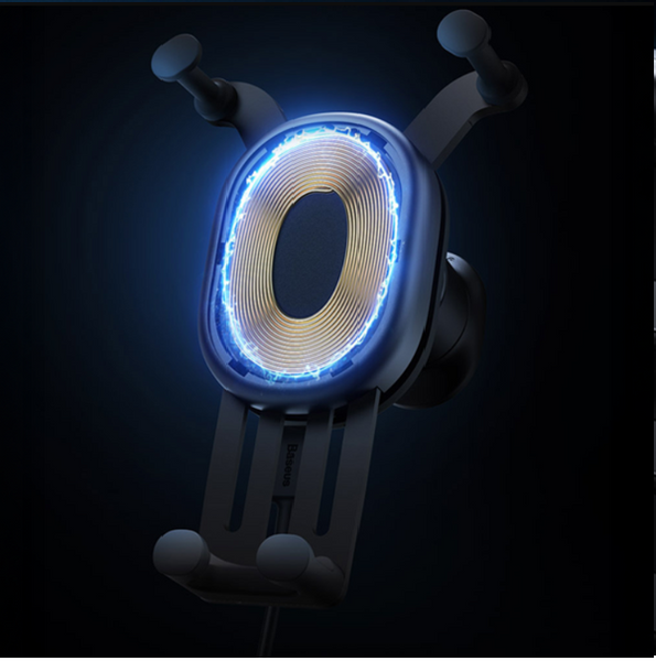 Support de téléphone de voiture BASEUS Stable Gravitional avec charge sans fil Qi 15W pour grille d'aération