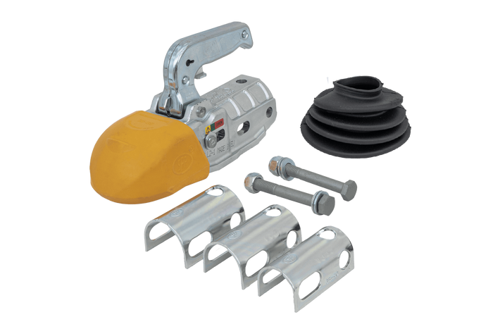 Attelage à boule STEELPRESS BC-3000C-00-00+Z3 pour remorque de 3 000 kg avec timon tubulaire de 35 à 50 mm, en fonte