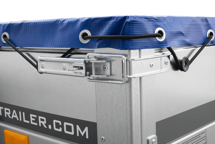 Remorque Garden Trailer 200 Kipp avec roue jockey et bâche plate bleue