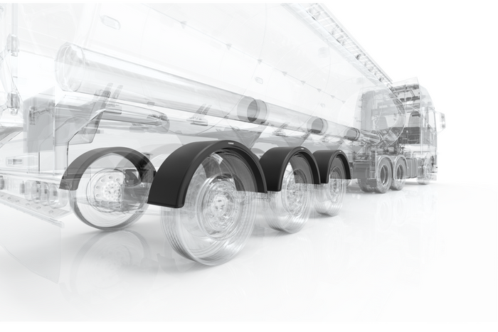 Garde-boue pour remorque 19,5-22,5" DOMAR DK1575 passage de roue 1300/430mm