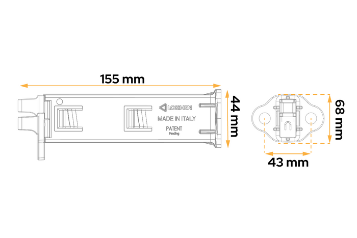 Lot de deux cales LOKHEN ORIGAMY 36 h : 151 mm / kit avec poignée