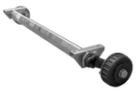 Essieu freiné AL-KO EURO pour remorque/porte-voitures 1800 kg 1650 mm 2150 mm 5x112