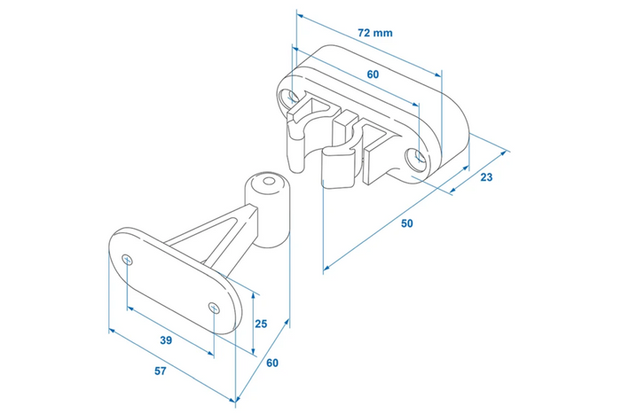 Loquet, poignée de porte de caravane ou de camping-car ProPlus 362622V02BK, poignée à ressort noire pour maintenir la porte