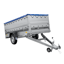 Remorque légère 264x125 UNITRAILER FORCE 264 KIPP avec ridelles BIS, châssis H-0 et bâche bleue