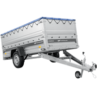 Remorque à un essieu sur ressorts 264x125 UNITRAILER FORCE 264/R KIPP avec côtés BIS, châssis H-0 et bâche bleue