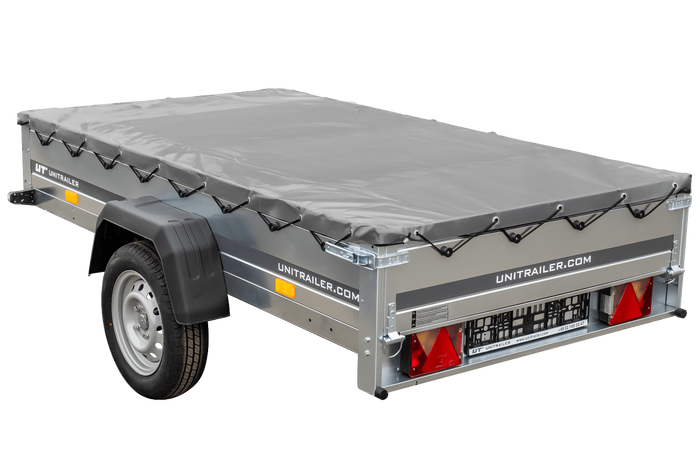 Remorque porte-voitures 230x125 UNITRAILER GARDEN 230 KIPP avec bâche grise