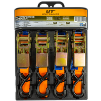Jeu de quatre courroies de transport UNITRAILER orange 4 m/25 mm/0,68 t avec tendeur