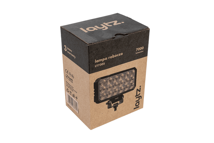 RéflectLampe de travail, réflecteur rectangulaire LED LAYTZ LY7305, 72 LED, 7000 lm