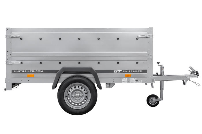 Remorque Garden Trailer 200 KIPP avec roue jockey et rehausses des ridelles