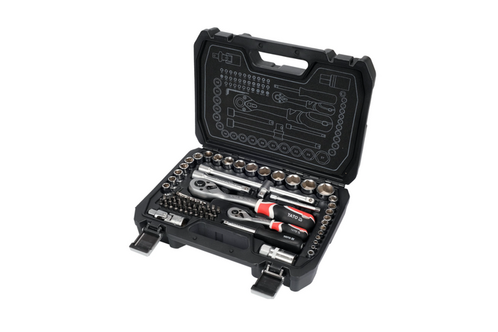 Kit, coffret d'outils YATO YT-38782 1/2'' 1/4" 72 pièces.
