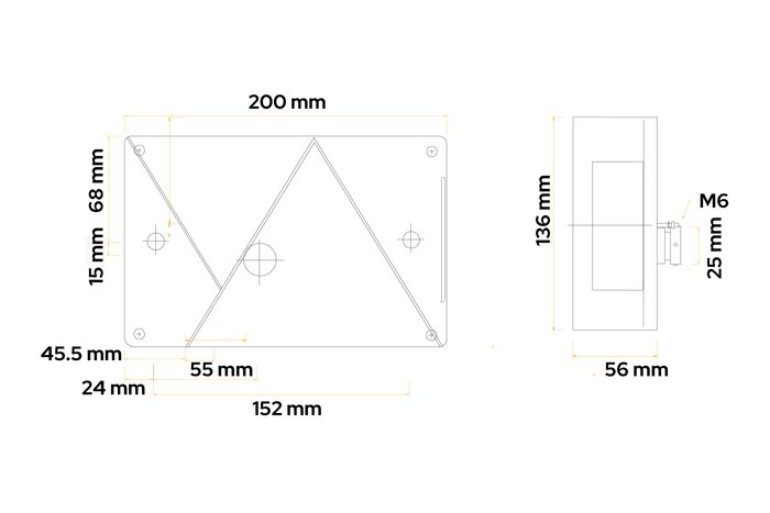 Feu arrière ASPÖCK Multipoint IV, 6 fonctions, gauche