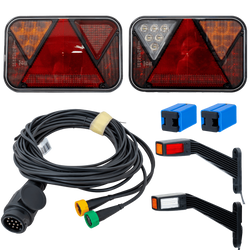 Kit d'éclairage : feux arrière LED FRISTOM FT-270 + feux de gabarit LED FRISTOM FT-145 + faisceau MANTES 5,2 m 13 broches