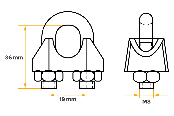 Serre-câble à étrier DROMET ZL10 pour câbles de 10 mm