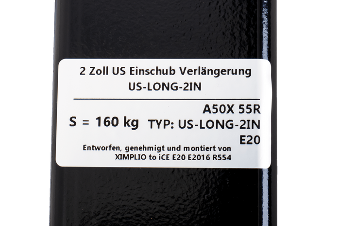 Rallonge de barre de remorquage 2" XIMPLIO 205 mm 51 x 51 mm