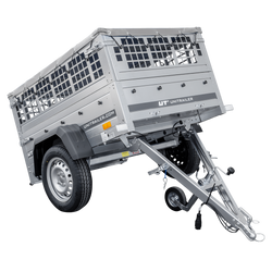 Petite remorque à vendre - Garden Trailer 150 KIPP [avec bâche plate grise, roue jockey]