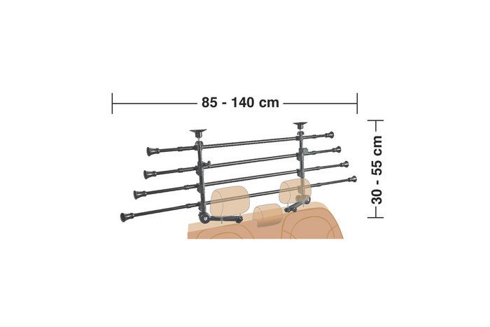 Cloison de coffre LAMPA GRG-9 Barrière compacte pour chien/bagages 85-140 cm