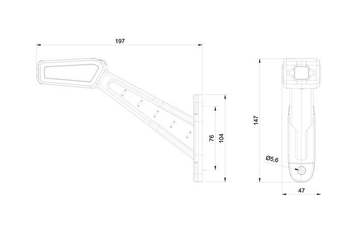 FEUX DE GABARITLED FRISTOM FT-146, 3 fonctions gauche + droite