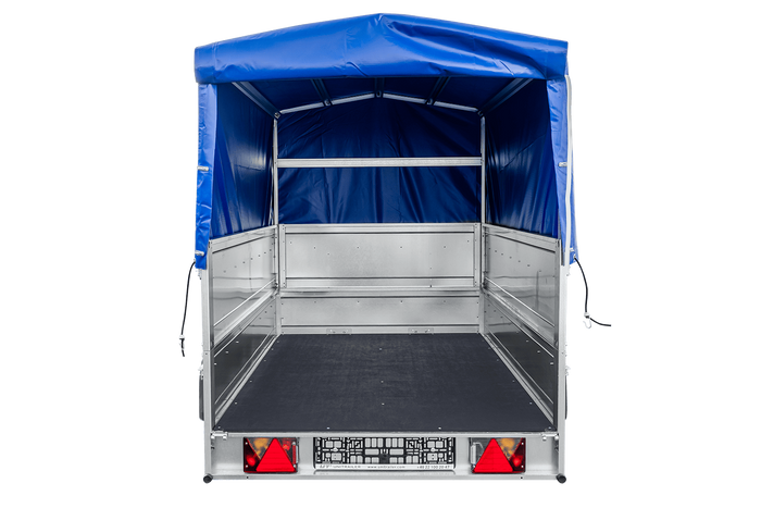 Remorque légère 230x125 UNITRAILER GARDEN 230 KIPP avec côtés BIS, châssis H-800 et bâche bleue
