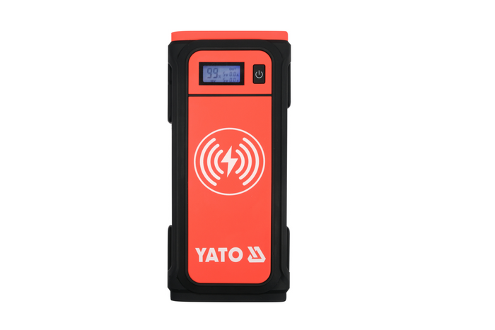 Démarreur de voiture YATO YT-83085 de 16 000 mAh avec démarrage de secours et charge par induction