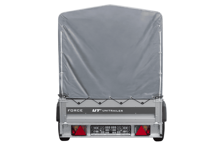 Remorque légère 230x125 UNITRAILER FORCE 230 KIPP avec châssis H-1100 et bâche grise