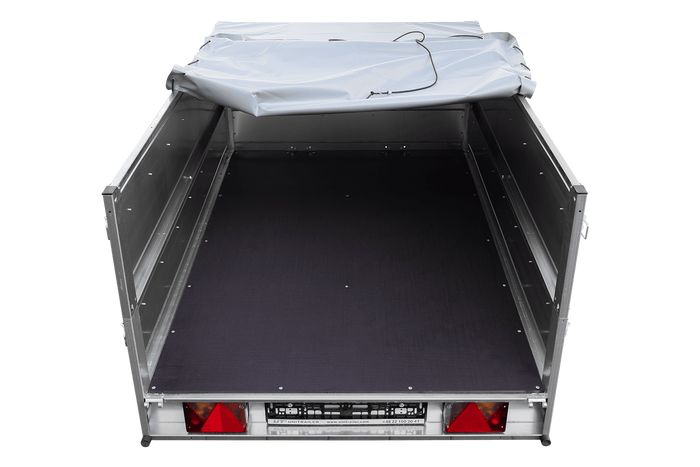 Remorque légère sur ressorts 200x125 UNITRAILER GARDEN 201/R KIPP avec côtés BIS, cadre H-0 et bâche grise