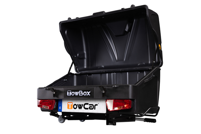 Towbox V1 Black Edition - coffre à bagages monté sur attelage