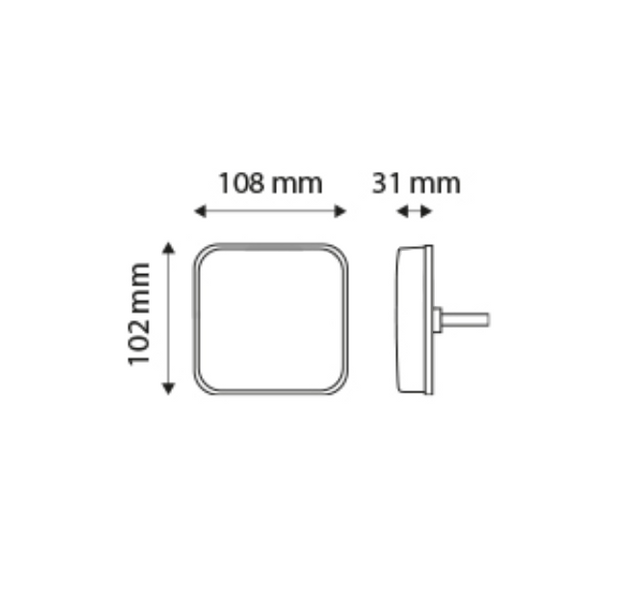 Feux arrière TT Technology TT.12523B LED 4 fonctions gauche+droit, sans fil, magnétique