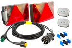 Kit d&#39;éclairage : feux arrière ASPÖCK + feux de position latéraux ASPÖCK + faisceau MANTES 4,5 m 7 broches + connecteurs rapides