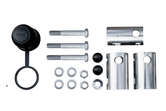 Attelage à boule KNOTT KS30 avec stabilisateur pour remorque de 3000kg avec timon tubulaire de 35-50mm