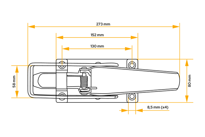 Charnière latérale de remorque KNOTT 417177.001